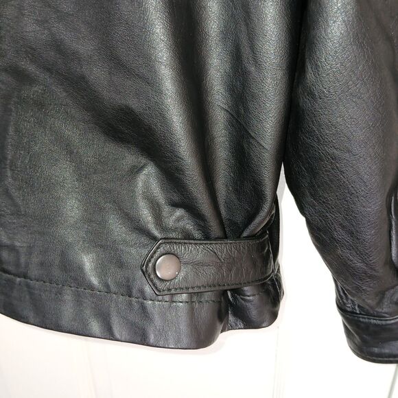​Torriani Ispiraizone Italiana Men's Black Leather Jacket L Bomber Style Mod - Picture 12 of 16